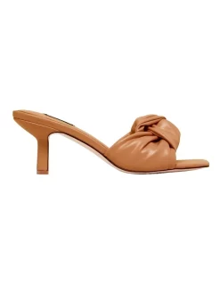 Flash Sale 👏 Nine West Knot Heeled 🩴 Sandal In Tan ✨