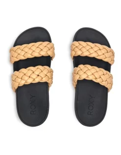 Cheap ❤️ Roxy Slippy Braided 🩴 Sandals In Black ⭐