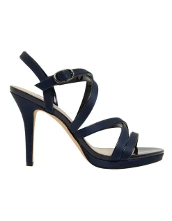 Cheap 🤩 NINA Reatha New Navy Satin 🩴 Sandals 🎁