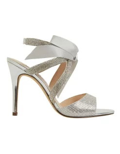 Buy ⭐ NINA Claudia Silver Glitter Satin 🩴 Sandals 👏