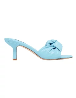 Discount 👏 Nine West Knot Heeled 🩴 Sandal In Light Blue 👏